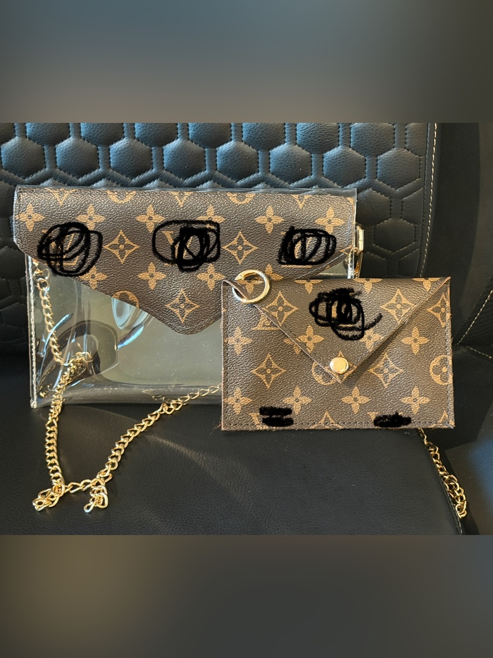 Monogram Pattern & Clear Women’s Crossbody